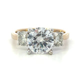 Load image into Gallery viewer, 14K White &amp; Yellow Gold 3-Stone Round Engagement Ring