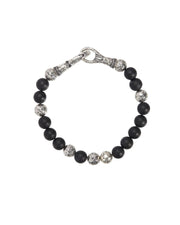 JOHN VARVATOS Silver and Black Onyx Bracelet