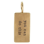 Load image into Gallery viewer, HEATHER B MOORE 14K Yellow Gold Just breathe/You Can Do It ID Tag Charm
