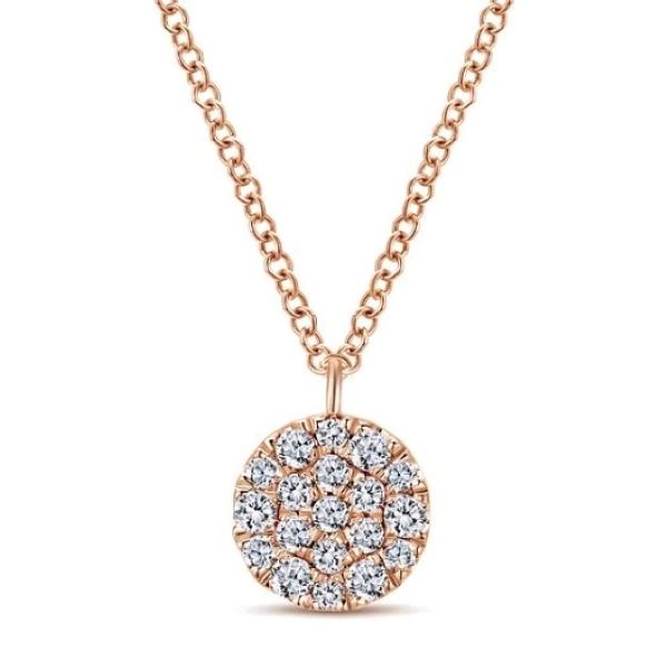 Round Diamond Disc Necklace