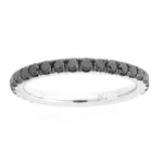 Load image into Gallery viewer, 18K White Gold Black Diamond Stackable Etermity Band