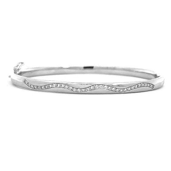 Diamond Wave Bangle Bracelet