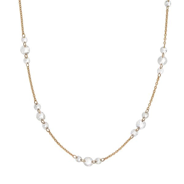 Cien Rose Cut Diamond Cluster Necklace