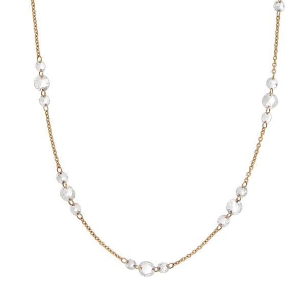 SETHI COUTURE 18K Yellow Gold  Cien Rose Cut Diamond Cluster Necklace