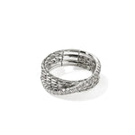 Load image into Gallery viewer, JOHN HARDY Essential Pavé Crossover Ring, Sterling Silver, Diamonds
