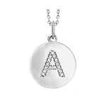 Load image into Gallery viewer, Diamond Mini Disc &quot;A&quot; Initial Pendant
