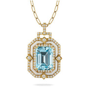 Blue Topaz and White Agate Pendant