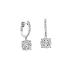 Load image into Gallery viewer, A.LINK 18K White Gold Diamond Cluster Earrings 1.00cttw