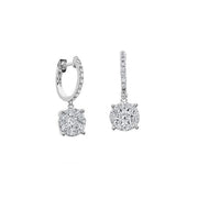 A.LINK 18K White Gold Diamond Cluster Earrings 1.00cttw