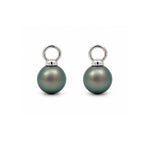 Load image into Gallery viewer, 18K White Gold 9mm Tahitian Pearl Charm / Enhancer