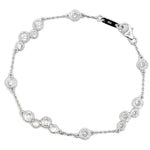 Load image into Gallery viewer, 18K White Gold Bezel Diamond Chain Bracelet - FINAL SALE
