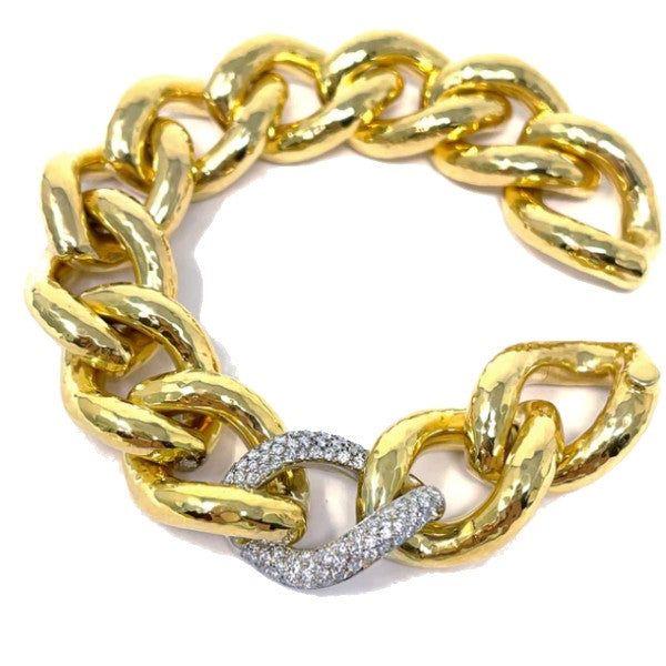 Chunky Gold and Diamond Bracelet