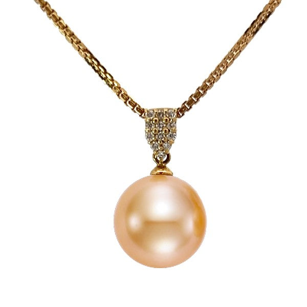 18K Yellow Gold 11mm Golden South Sea Pearl Necklace