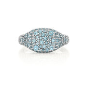 SLOANE STREET Sterling Silver Swiss Blue Topaz Signet Ring