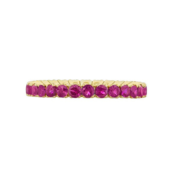 SPARK CREATIONS 18K Yellow Gold Ruby Eternity Ring