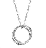Load image into Gallery viewer, Bamboo Silver Round Interlocking Pendant Chain Necklace

