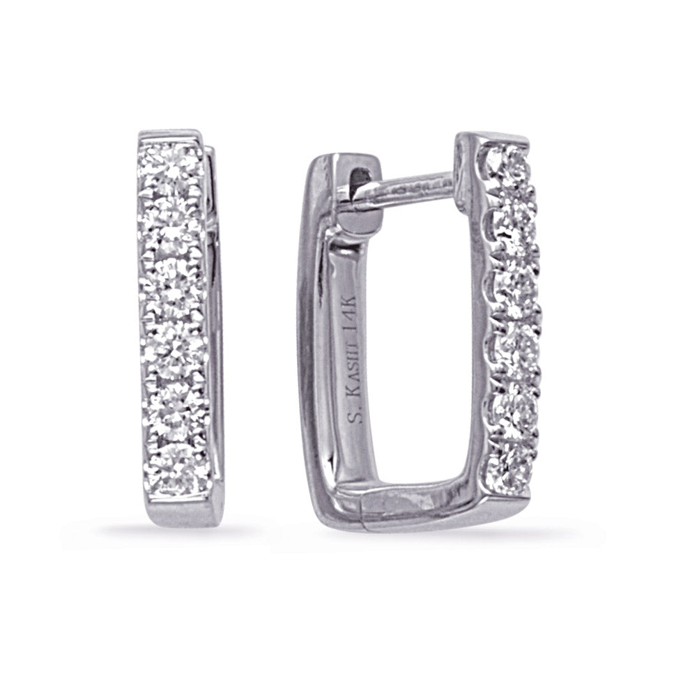 Square Hoop Diamond Earrings