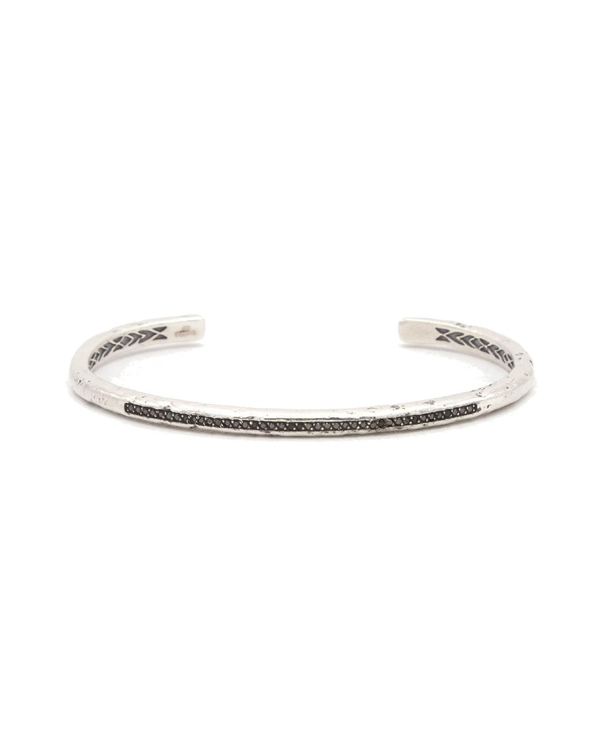 JOHN VARVATOS Black Diamond Silver Cuff