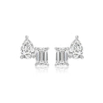 Load image into Gallery viewer, 18K White Gold Toi Et Moi Diamond Earrings