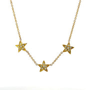 18K Yellow Gold Star Constellation Diamond Necklace