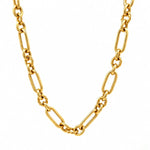 Load image into Gallery viewer, 14K Yellow Gold Oval and Textured Round Link Chain Necklace