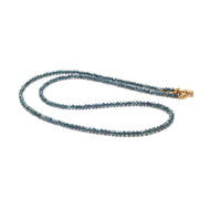 18K Yellow Gold Blue Diamond Beaded Necklace