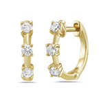 Load image into Gallery viewer, 14K Yellow Gold Diamond Huggies
