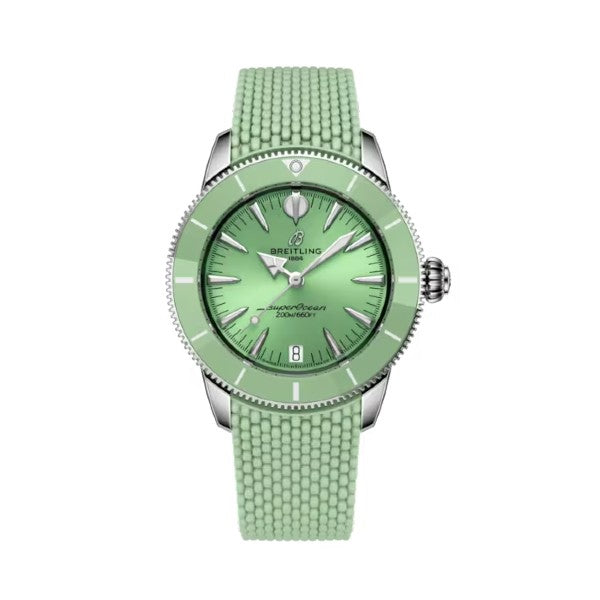 BREITLING Superocean Heritage Automatic 36 Green Dial Green Rubber Watch