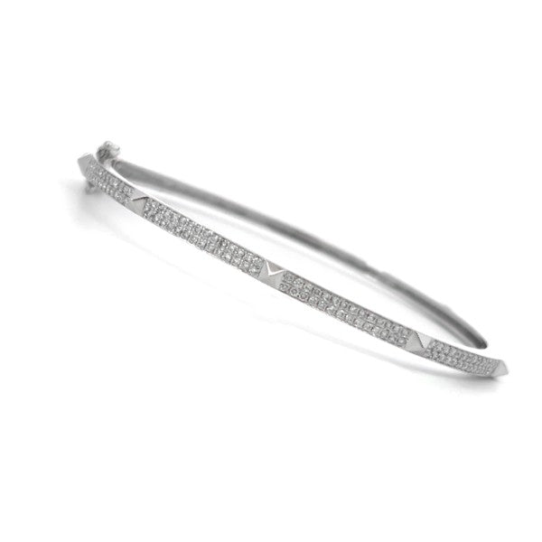 14K White Gold DIamond Bangle Bracelet