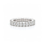 Load image into Gallery viewer, DEMEGLIO 18K White Gold Stretchable Emerald Cut Diamond Ring