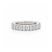 DEMEGLIO 18K White Gold Stretchable Emerald Cut Diamond Ring