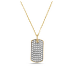 Load image into Gallery viewer, 14K Yellow Gold Diamond ID Tag Necklace
