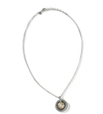 Load image into Gallery viewer, Classic Chain Hammered 18k Gold And Silver Pendant With Black Gemstones
