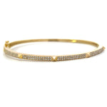 Load image into Gallery viewer, 14K Yellow Gold Diamond Bangle Bracelet
