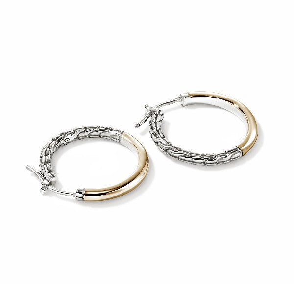 JOHN HARDY Essential Hoop Earring, Gold, Sterling Silver, 18mm