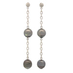 Load image into Gallery viewer, Peal and Diamond Earrings