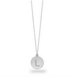 Load image into Gallery viewer, Diamond Initial &quot;L&quot; Disc Necklace
