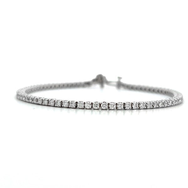 14K White Gold Diamond Tennis Bracelet 2.00cttw