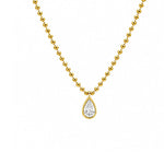 Load image into Gallery viewer, 18K Yellow Gold Bezel-Set Pear Diamond Solitaire Necklace