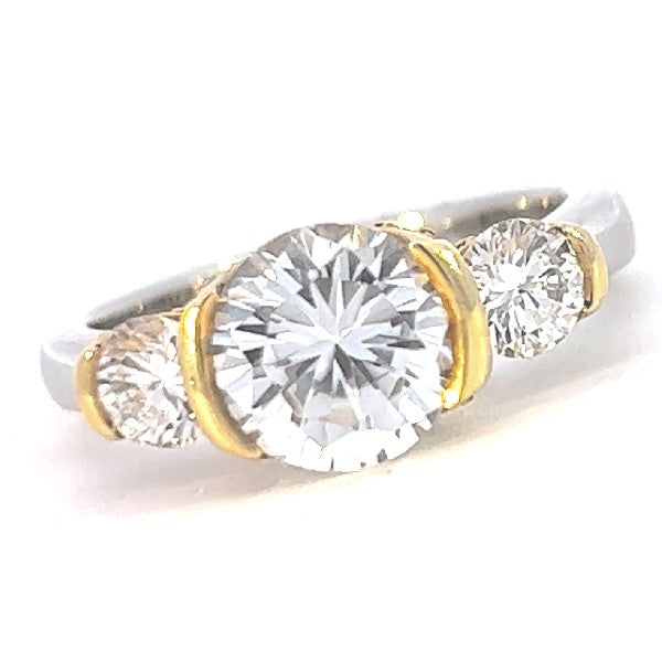18K and Platinum 3-Stone Engagement Ring