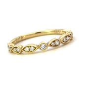 14K Yellow Gold Diamond Stacking Ring