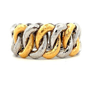 18K Yellow Gold and Silver Interlinking Bracelet