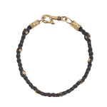 Load image into Gallery viewer, JOHN VARVATOS Braided Leather and Brass Ball Bracelet
