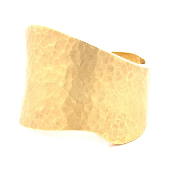 18K Yellow Gold Hammered Cuff