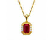 14K Yellow Gold Ruby and Diamond Pendant