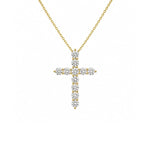 Load image into Gallery viewer, 14K Yellow Gold Diamond Cross Pendant