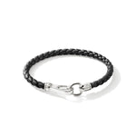 Load image into Gallery viewer, JOHN HARDY Leather Silver Hook Clasp Bracelet 5mm