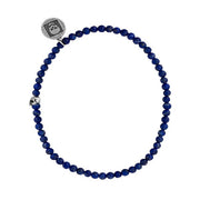 JOHN VARVATOS Skull Sterling Silver Beaded Single-Strand Bracelet, 3mm Lapis Beads