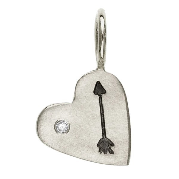 HEATHER B. MOORE Silver Arrow Heart Charm