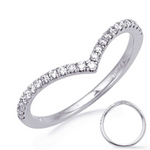 Load image into Gallery viewer, 14K White Gold Diamond Chevron Band
